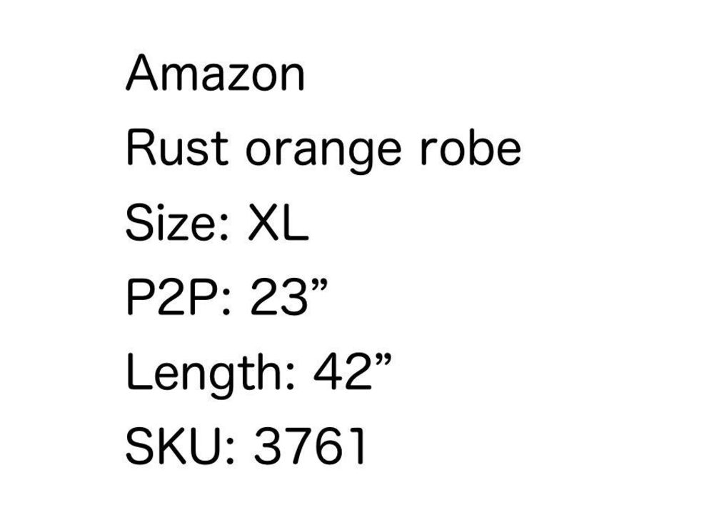 NWT Amazon Orange Rust Robe- Size XL - Picture 8 of 8